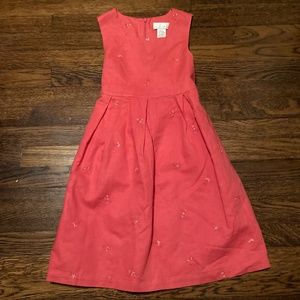 Maggie & Zoe Coral Linen Girls Sleeveless Lined Dress, Size 10